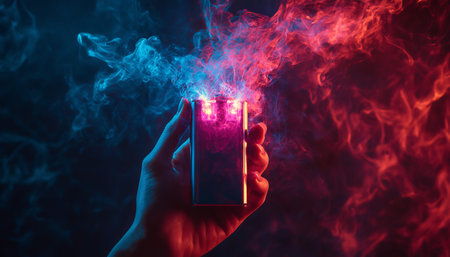Elegant hand holding a fully charged battery symbolizing energy and vitality in photography