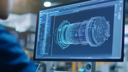 Modern technology in engine design a focused look at electric motor blueprints on screen
