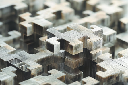 A 3d puzzle illustrating diverse search queries, representing the intricacies of search enginesの写真素材