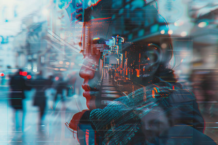 Artistic visuals with digital distortion for creating glitch photo effect in images
