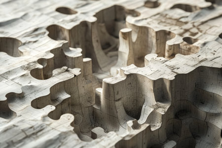 A 3d puzzle depicting unique search queries, representing the intricacy of search enginesの写真素材