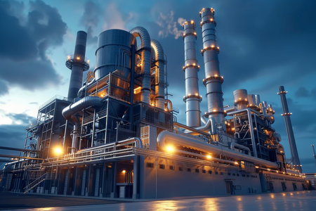 Twilight gas turbine power plant with cutting edge ai technology for factory energy generation