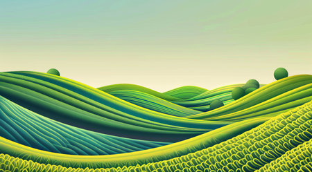 Vibrant abstract spring plantation scene perfect for creating distinctive background designsの写真素材