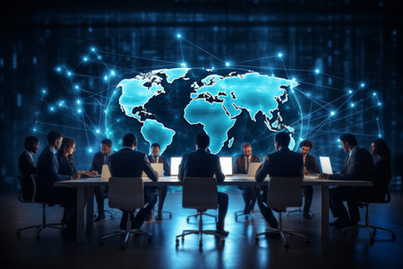 Global Business Networking. Analysis, Exchange, Recruitment, Outsourcing, Service, Teamwork,...