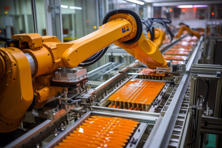 Mechanized industry robot and robotic arms for factory production - ai and automation manufacturing