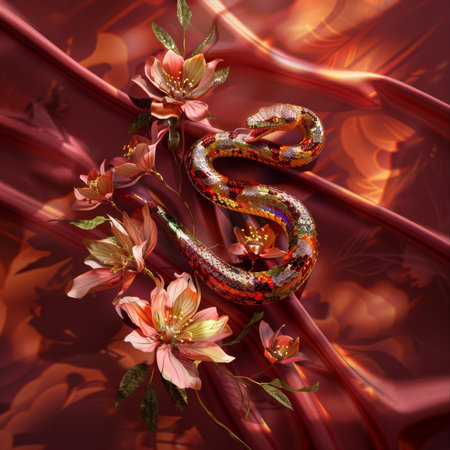 Creative 2025 year of the snake design concept with intriguing and captivating themeの写真素材