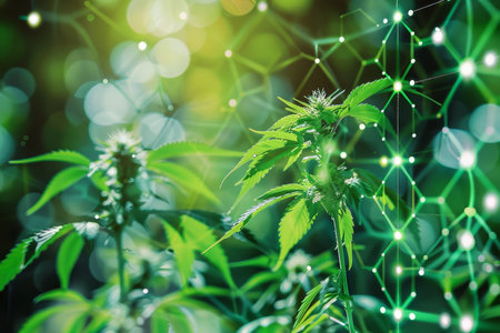 Cutting edge technology meets biotechnology in innovative cannabis cultivation advancementsの写真素材