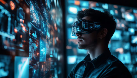 Conceptual photography highlighting digital transformation for future technology advancementsの写真素材