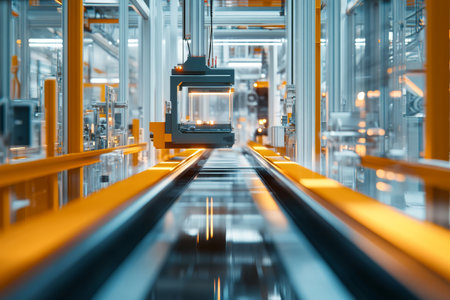 Contemporary design of a machine manufacturing facility efficient advanced hand held equipmentの写真素材