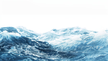 High quality image of abstract blue water wave on white background for stunning visual appeal