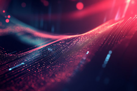 Futuristic abstract technology background featuring dynamic lines and data flow for presentationsの写真素材