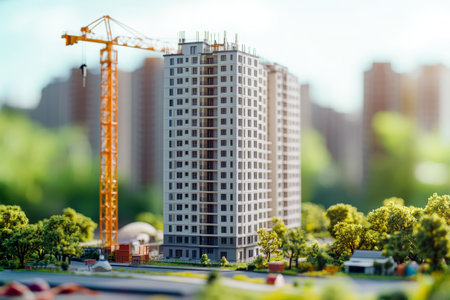 Under construction multifloor residential building project for real estate investment progressの写真素材
