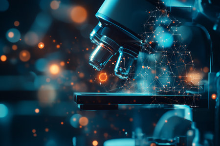 Innovative science and medical technology concepts for engaging banners and advertisementsの写真素材