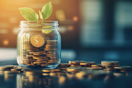 Creative graphic representation of financial growth through investment in valuable assets for wealth