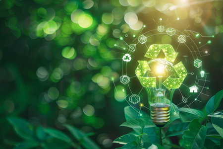 Circular economy strategy sustainable energy consumption with ai for future business growthの写真素材