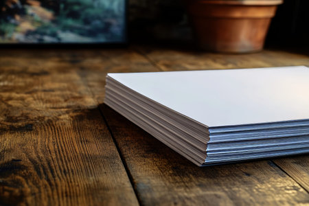 A collection of ready to print canvas posters and business cards in a studio environment