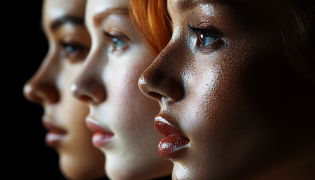 Diverse women s faces captivating portraits showing ethnic diversity and beautyの写真素材