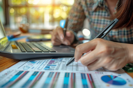Financial document graph analysis for business and marketing growth in accounting and economicsの写真素材