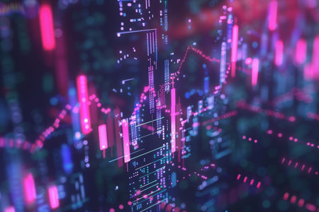 Financial investment graphic ai generated business chart for stock market and forex trading