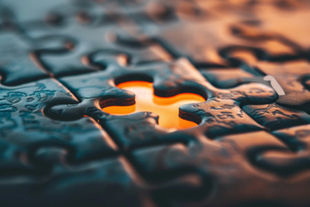 Generative ai enhances jigsaw puzzle with missing piece using innovative technologyの写真素材