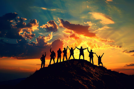High quality image illustrating teamwork and collaboration for a strong team synergy concept