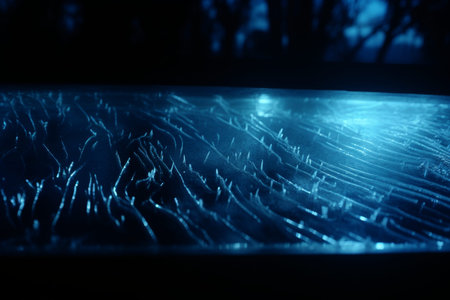 Scraping frost off car windshield on a cold winter morning before heading to work