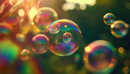 Captivating photography of colorful rainbow spheres manifesting in various sizes