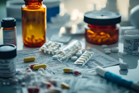 Exploring pharmaceutical expenses medications, invoices, and healthcare coverage insightsのeditorial素材