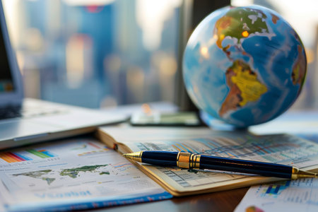 High quality image portraying global business coordination for enhanced search result relevanceの写真素材