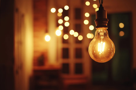 Close up photography capturing the intricate design and warm glow of room lighting fixtures