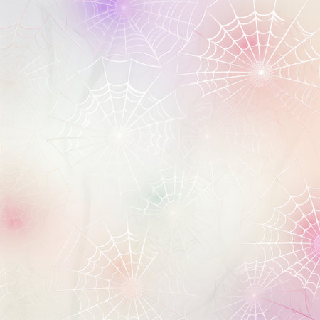 Elegant pastel halloween spiderweb pattern on white background illustration for a festive touchの写真素材