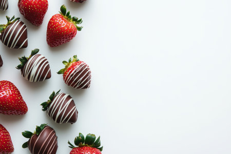 Delicious assorted chocolate dipped strawberries perfect for valentine's and holiday giftsの写真素材