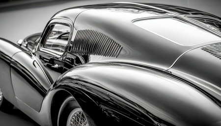 A detailed view emphasizes the elegant contours and polished finish of a timeless monochrome...