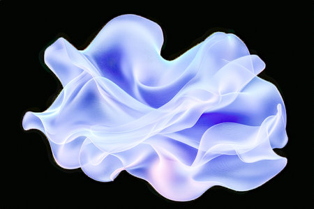 A luminous, fluid structure of radiant energy creates dynamic waves of color against a dark...