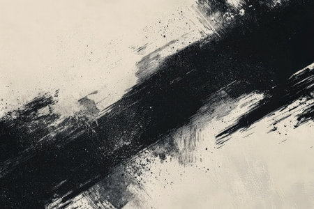 Dynamic black and white ink streaks burst across a textured background, creating an energetic, modern composition ideal for creative and bold design pの写真素材