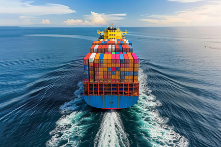 International commercial trade cargo freight shipping logistics via container vessels