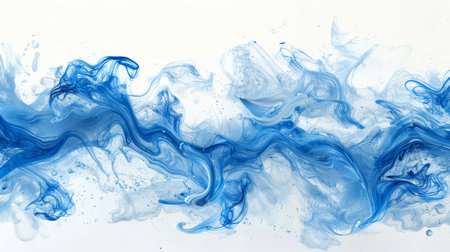 High quality blue water wave abstract background isolated on white for stunning visualsの写真素材