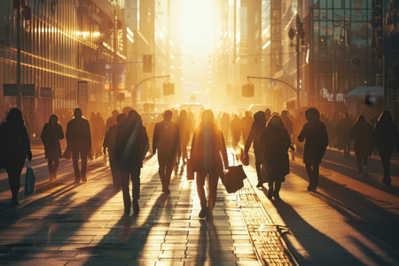 Office Managers and Business People Commute to Work in the Morning or from Office on a Sunny Day.