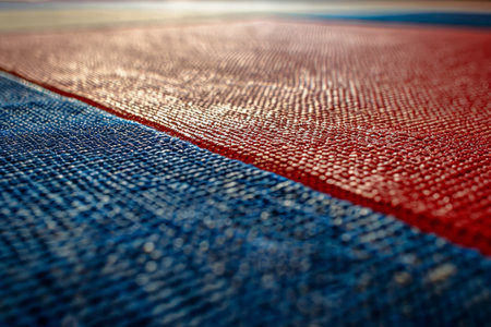 Intense summer olympics competition close up of judo mat symbolizing dedicationの写真素材