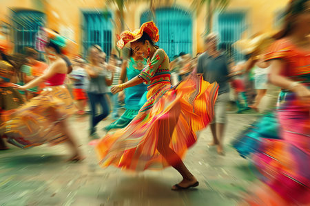 Energetic street dance performance captured with an anonymous woman showcasing dynamic moves