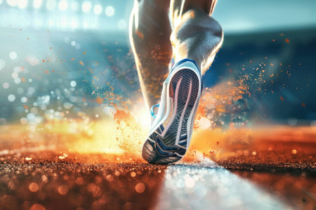 Dynamic footwork displaying speed and agility in summer olympic games sport concept