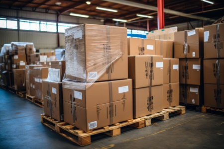 Warehouse Inventory Management. Temporary Storage Facility for Optimal Logistic Deliveriesの写真素材