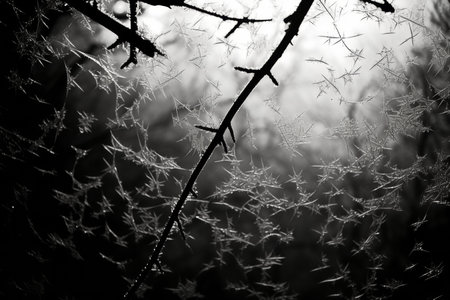 Scraping frost off car windshield on chilly morning, defrosting vehicle on a cold dayの写真素材