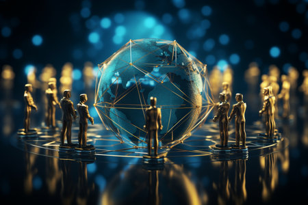 Global business structure of networking. Analysis and data exchange customer connection, HR recruitment and global outsourcing, Customer service, Teamwork, Strategyの写真素材