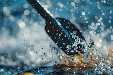 Energetic water droplets capturing the essence of summer olympic sports in motionの写真素材