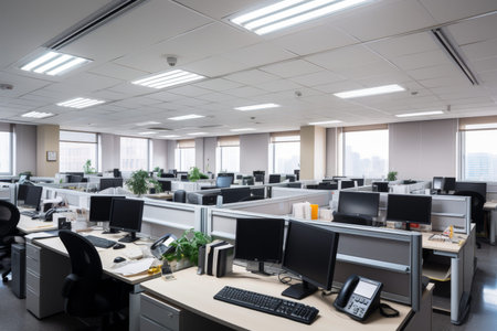 Contemporary design of a modern office building interior with stylish decor and sleek architecture