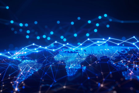 Global business growth graph digital investment strategy for financial success in technology economyの写真素材