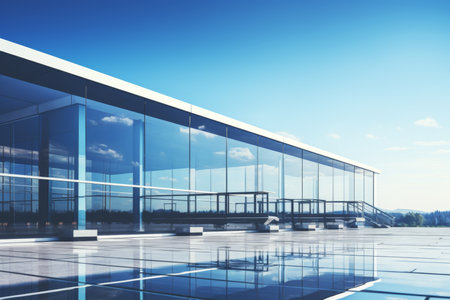 Professional corporate office building exterior with modern contemporary architecture designの写真素材