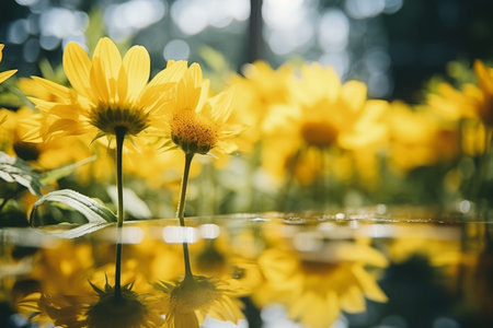 beautiful field of flowers in full bloom during warm summer season