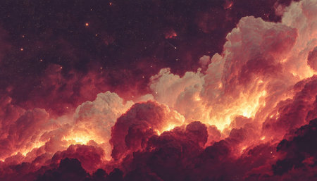 A mesmerizing swirl of luminous nebulae and glittering stars paints a vivid celestial tapestry...